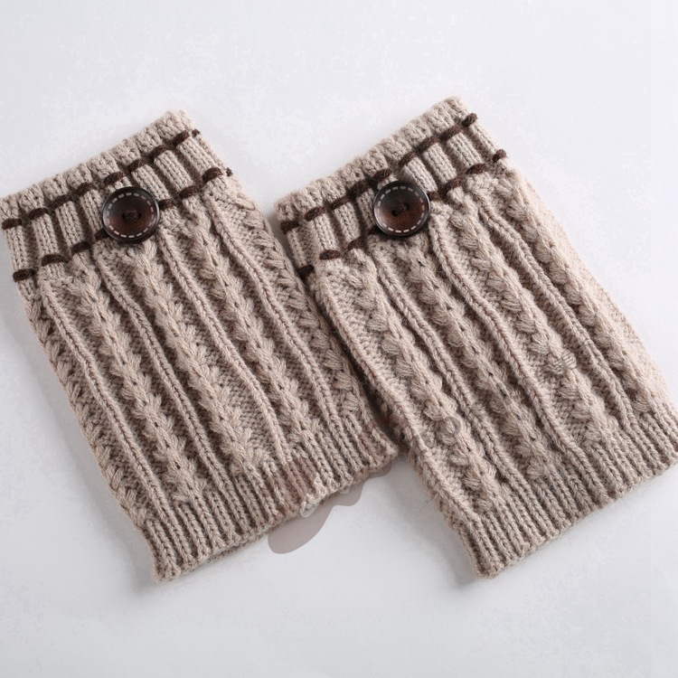 Knitting Wool Leggings Feet Warm Autumn Winter Boots Of Ears Corn Dotted Line Button Short Paragraph Socks Origin